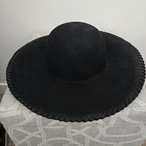 NWT Black Suede Wide Brim hat